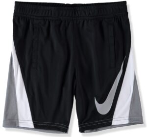 nike boys dri-fit colorblock athletic shorts (smoke grey, 4)