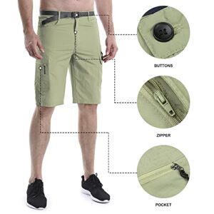 Mesinsefra Men's Hiking Cargo Shorts Lightweight Quick Dry Outdoor Stretch Travel Fishing with Multi Pockets Grey 38