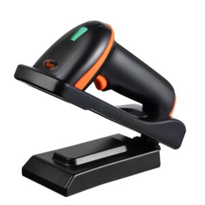 tera 1d 2d qr barcode scanner with adjustable folding stand and charging cradle, wall mountable 2.4g wireless & usb 2.0 wired qr bar code reader with vibration alert model d5100-fold
