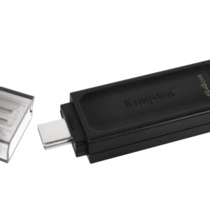 Kingston DataTraveler 70 64GB Portable and Lightweight USB-C flashdrive with USB 3.2 Gen 1 speeds DT70/64GB, Black