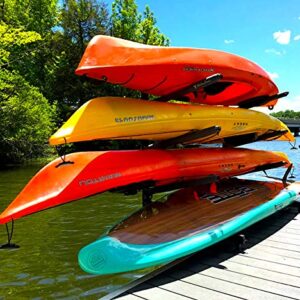 StoreYourBoard Kayak Dock Storage Rack, Outdoor Over The Water Mount, Holds 400 lbs, Heavy-Duty Metal Stand