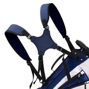 golf bag strap universal replacement shoulder adjustable strap padded backpack golf bag accessories (blue)