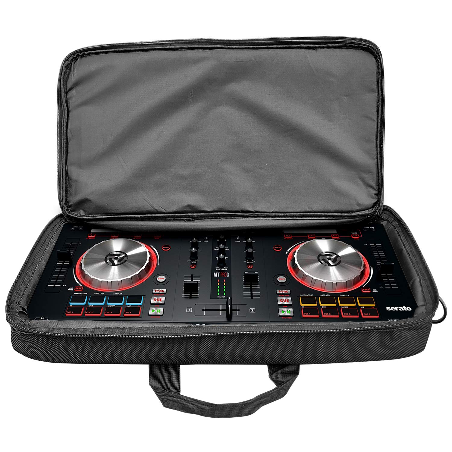 AxcessAbles DDJ-FLX4 Controller Case | DDJ-REV1 Gig Bag | Compact DJ Controller Padded Carry Case with Shoulder Strap | Designed in USA | Compatible with Pioneer DJ DDJ-REV1, DDJ 400, FLX4