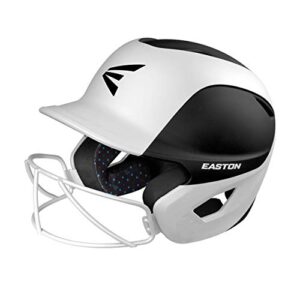 easton | ghost softball batting helmet | two-tone matt black/white | large/xlarge