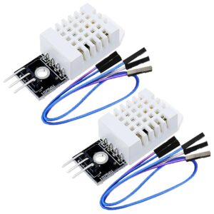 dafurui 2pack dht22/am2302 digital temperature and humidity sensor module temp humidity monitor with cable compatible for arduino
