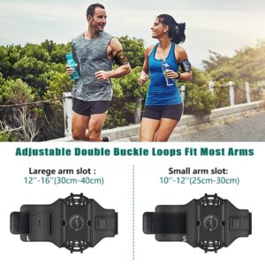 VUP Running Armband 360°Rotatable for iPhone 15/14/13/Pro Max/Pro/Mini/12/11/SE/8/7/Plus, Fits All 4-6.7 Inch Smartphones, with Key Holder Phone Armband for Running Hiking Biking (Black-Detachable)