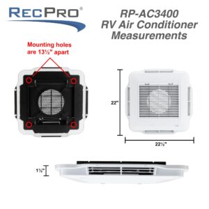 RecPro RV Air Conditioner Low Profile 13.5K Non-Ducted | Quiet AC | 110-120V | Heater and Cooling | Easy Install | For Camper, Travel Trailer, Fifth Wheel, Food Trucks, Motor Home (White)