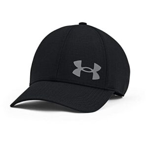 under armour iso-chill armourvent fitted hat, black (001)/pitch gray, x-large/xx-large