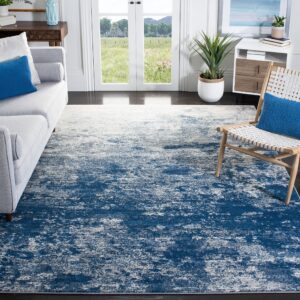 safavieh brentwood collection area rug - 9' x 12', grey & navy, modern abstract design, non-shedding & easy care, ideal for high traffic areas in living room, bedroom (bnt822g)