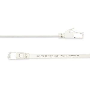 Amazon Basics RJ45 Cat 7 Ethernet Patch Cable, Flat, 600MHz, Snagless, Includes 25 Nails For Printer, 100 Foot, White