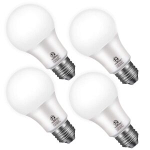 energetic 4-pack dusk to dawn led outdoor light bulb, 60 watt equivalent(6w), 800lm, warm white 3000k, e26 base, automatic on/off sensor light bulb for porch, hallway, garage, ul listed