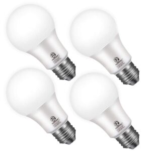 energetic 4-pack dusk to dawn led outdoor light bulb, 60 watt equivalent(6w), 800lm, daylight 5000k, e26 base, automatic on/off sensor light bulb for porch, hallway, garage, ul listed