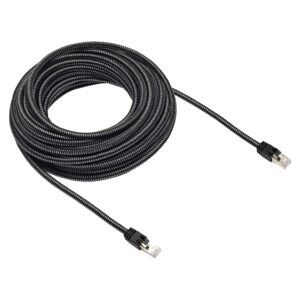 amazon basics braided rj45 cat-7 gigabit ethernet patch internet cable - 50 feet, black
