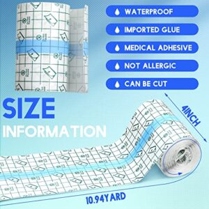 Transparent Dressing Adhesive Bandage Waterproof Bandage Clear Adhesive Bandages Stretch Tape for Tattoos Swimming (3.94 Inch x 10.94 Yard)