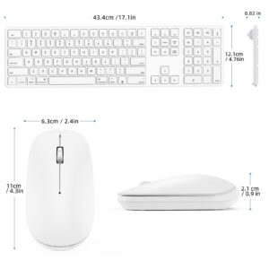 OMOTON Keyboard and Mouse for Mac, OMOTON Wireless Keyboard and Mouse Combo, Multi-Device Keyboard with Numeric Keypad for MacBook Pro/Air, iMac, iMac Pro, Mac Mini, Mac Pro Laptop and PC (Silver)