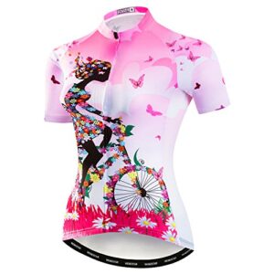 Cycling Jersey Women Biking Clothing Short Sleeve Ladies Bike Tops