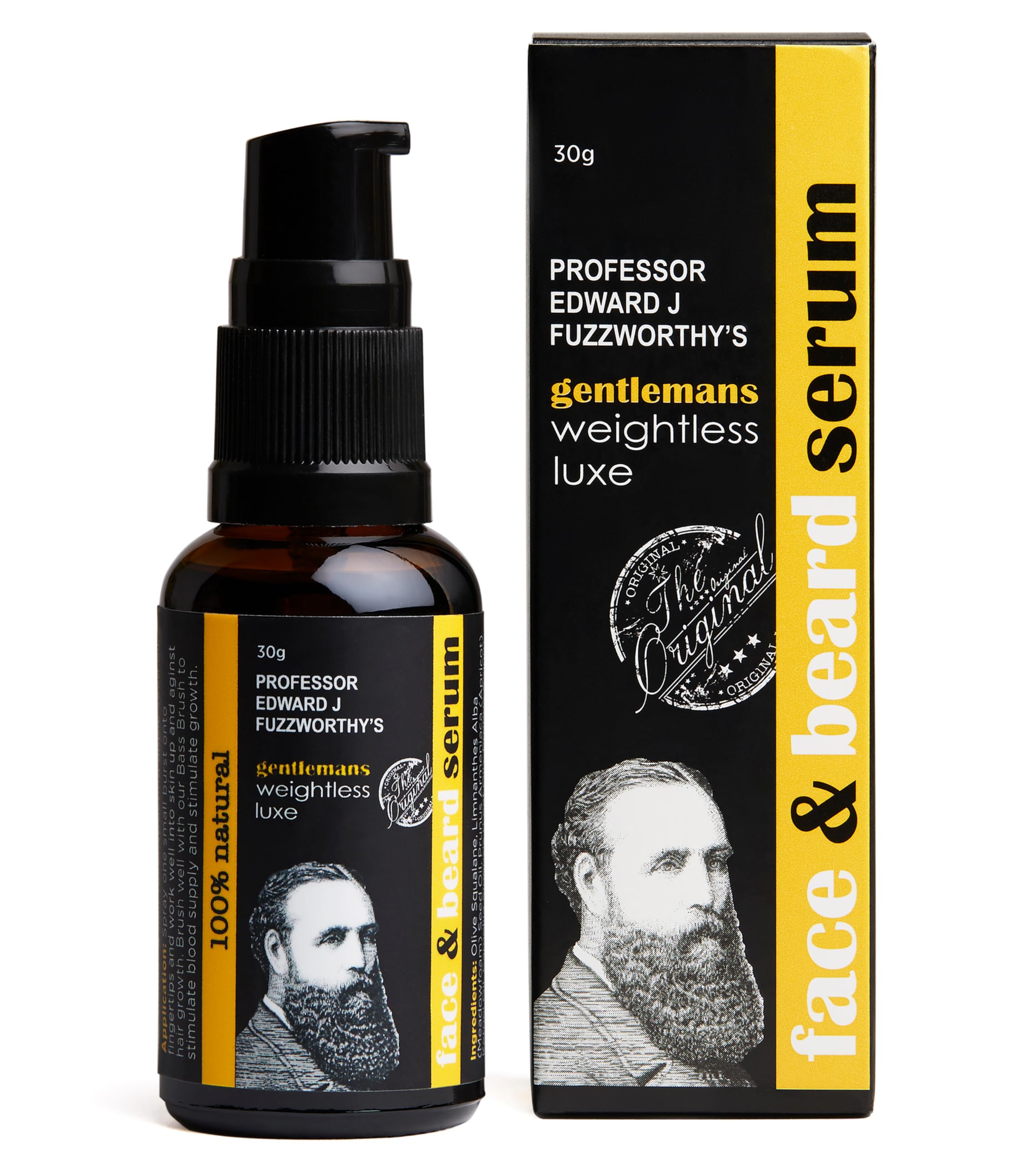 Professor Fuzzworthy's Gentlemans Face & Beard Oil Serum | Best for Normal - Curly - Dry Hair & Sensitive Skin | Natural Organic Men's Grooming - Fragrance Sulfate Paraben Free