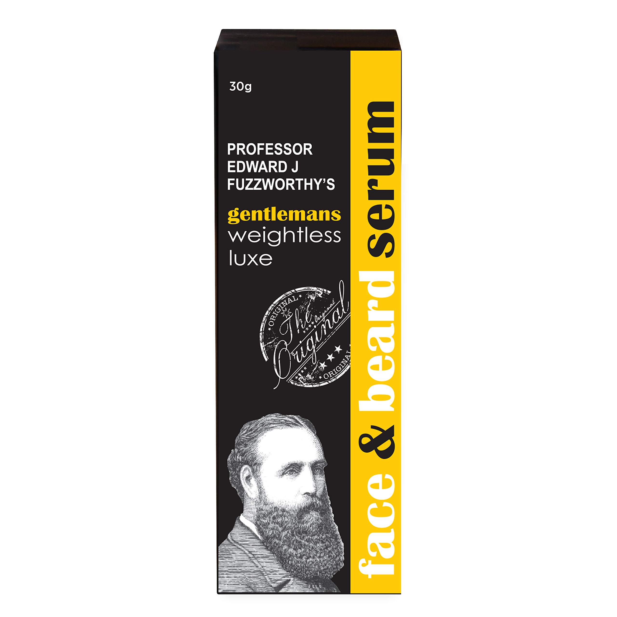 Professor Fuzzworthy's Gentlemans Face & Beard Oil Serum | Best for Normal - Curly - Dry Hair & Sensitive Skin | Natural Organic Men's Grooming - Fragrance Sulfate Paraben Free