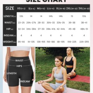 HLTPRO Spandex Biker Shorts for Women with Pockets, High Waisted Workout Gym Yoga Shorts