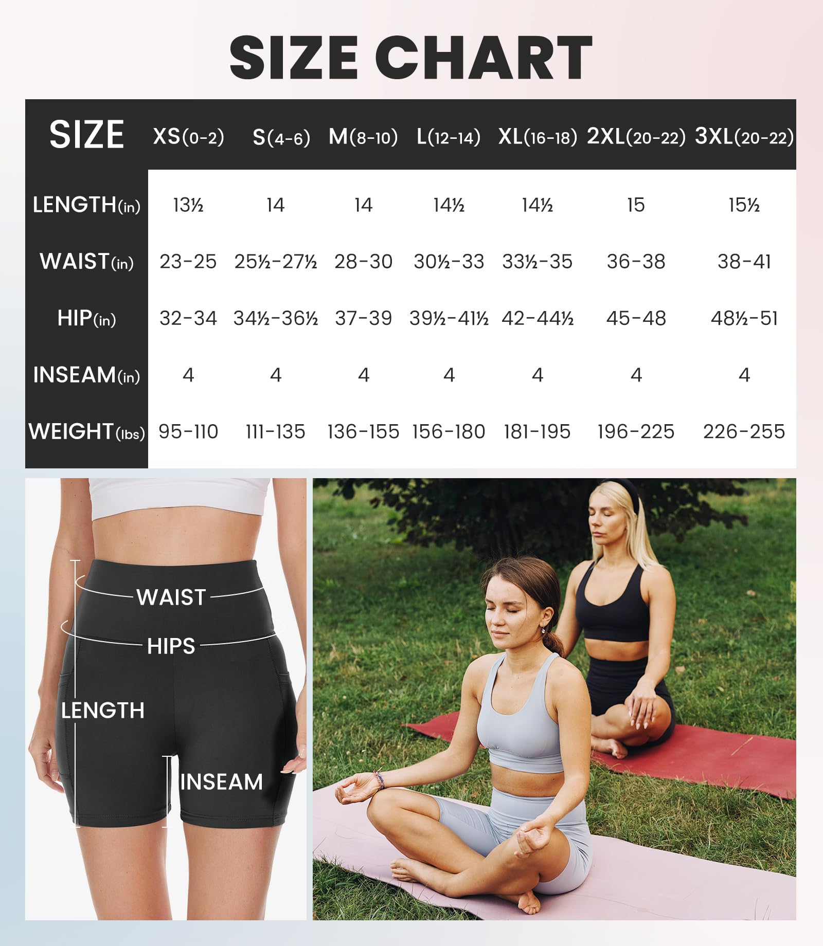 HLTPRO Spandex Biker Shorts for Women with Pockets, High Waisted Workout Gym Yoga Shorts