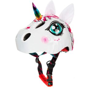 natuway toddler helmet unicorn bike helmet for girls with taillight 3d unicorn cpsc and cpsia safety certified approximately 2-8 years skateboard skating scooter helmet gifts
