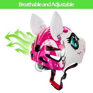 Natuway Toddler Helmet Unicorn Bike Helmet for Girls with Taillight 3D Unicorn CPSC and CPSIA Safety Certified Approximately 2-8 Years Skateboard Skating Scooter Helmet Gifts