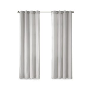 Madison Park Englewood 1-Panel Pack Window Curtain Dyed, Light Heathered Effect, Room Darkening, Grommet Top Easy to Hang, Fits up to 1.25" Diameter Rod, 50"x95" Grey