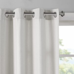 Madison Park Englewood 1-Panel Pack Window Curtain Dyed, Light Heathered Effect, Room Darkening, Grommet Top Easy to Hang, Fits up to 1.25" Diameter Rod, 50"x95" Grey