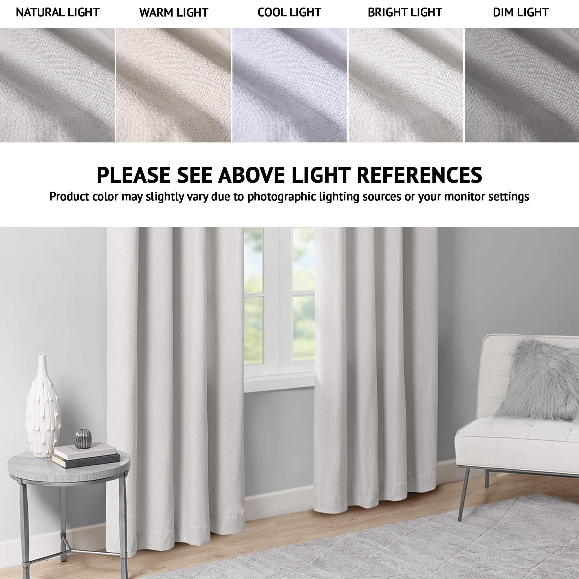 Madison Park Englewood 1-Panel Pack Window Curtain Dyed, Light Heathered Effect, Room Darkening, Grommet Top Easy to Hang, Fits up to 1.25" Diameter Rod, 50"x95" Grey