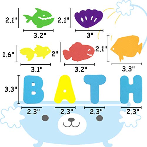 66pcs Bath Toys Foam Letters Alphabet Numbers Animals Toys Set for Kids Bath Time Fun