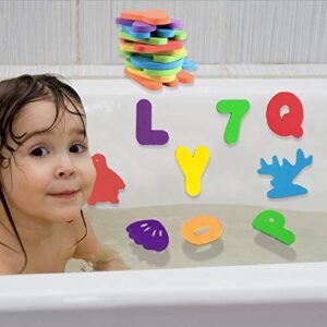 66pcs Bath Toys Foam Letters Alphabet Numbers Animals Toys Set for Kids Bath Time Fun