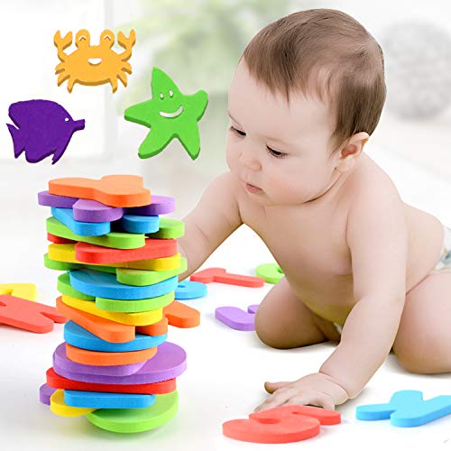 66pcs Bath Toys Foam Letters Alphabet Numbers Animals Toys Set for Kids Bath Time Fun