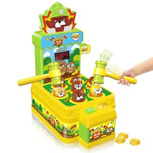 VATOS Whack Game Mole, Mini Electronic Arcade Game with 2 Hammers, Pounding Toys Toddler Toys for 3 4 5 6 7 8 Years Old Boys Girls, Whack Game Mole Toy, Developmental Toy Interactive Toy