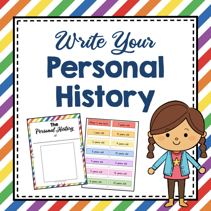 Write Your Personal History: Printable Personal Narrative Writing