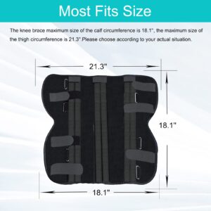 TANDCF Knee Immobilizer Secure Comfort Knee Brace & Stabilizer for Recovery,Knee Fractures,Instability, ACL,MCL,Meniscus Tear,Arthritis,Displacement & Post Surgery Recovery,Height 18.1" Universal