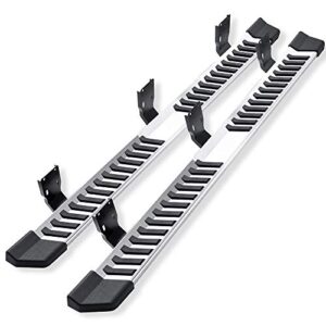 ikon motorsports, running boards compatible with 1999-2016 ford f250 superduty crew cab, v style silver stainless steel side step bar nerf bar