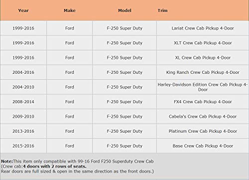 IKON MOTORSPORTS, Running Boards Compatible With 1999-2016 Ford F250 Superduty Crew Cab, V Style Silver Stainless Steel Side Step Bar Nerf Bar