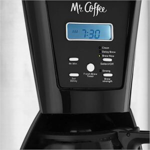 Mr. Coffee BVMCMJX41NWF 12-Cup Pot Programmable Brewer Auto-Shutoff Coffee Maker Machine with Grab-A-Cup Brew Pause Function, Timer, and Cycle-Finish Chime in Black/Silver