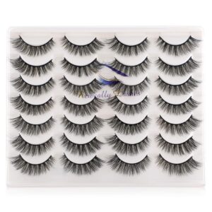 Newcally Lashes False Eyelashes Cat Eyes Wispy Natural Faux Mink Lashes 14 Pairs Pack Light Volume Short Fake Eye Lashes Multipack