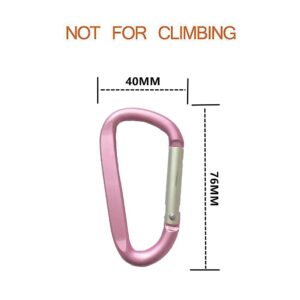 Large Carabiners Keychain 3" Aluminum D Shape Premium Durable D-Ring Carabiner Clip Hook Camping Accessories Snap Link Key Chain Durable Improved Design (2pcs Pink)