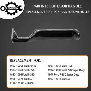 Interior Door Handle All Metal Front Rear Left Driver & Passenger Side Pair | Replacement for 1987-1996 Ford Bronco F150 F250 F350 F53 F59 F800 | Replaces# E7TZ-1522601-A, E7TZ-1522600-A, 77177, 77178