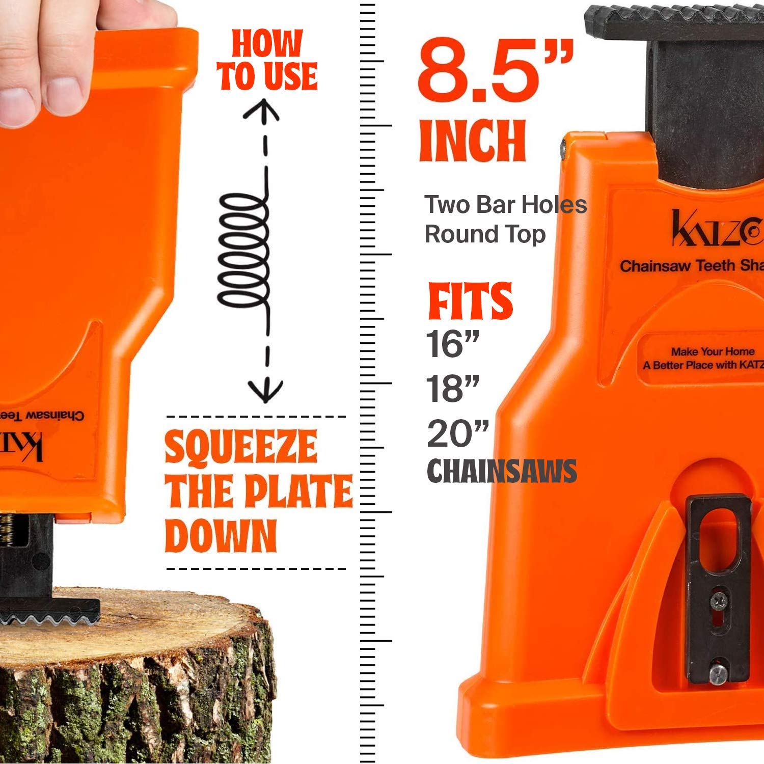 Katzco Deluxe Chainsaw Sharpener Kit with Storage Bag - 20 Pieces - Sharpening Set for Wood, Bone, PVC, Tree Pruning, Camping, Hunting, Toolbox, Bushcraft, Landscaping, Yard Work, and Survival Gear