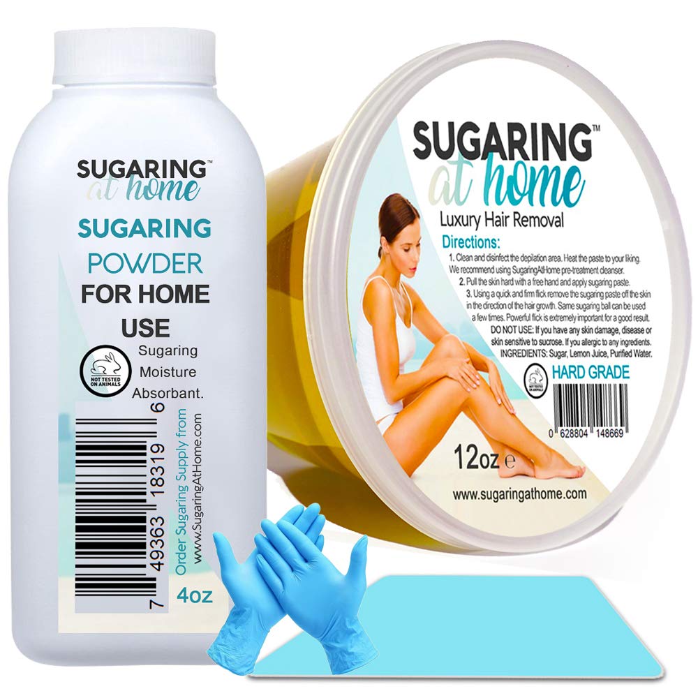 Sugaring Wax for Coarse Hair + Drying Powder, Gloves, Sugaring Applicator