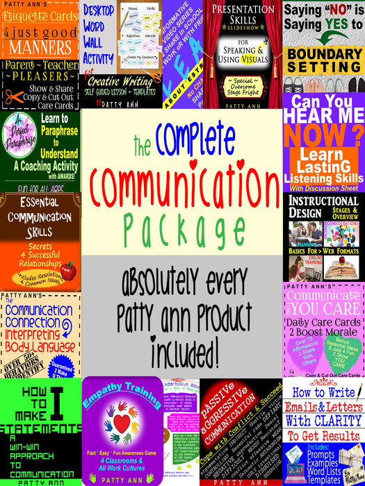 ORAL COMMUNICATION WRITTEN & LANGUAGE Arts Skills: Mega Bundle Activity Savings Set of 22 Resources!