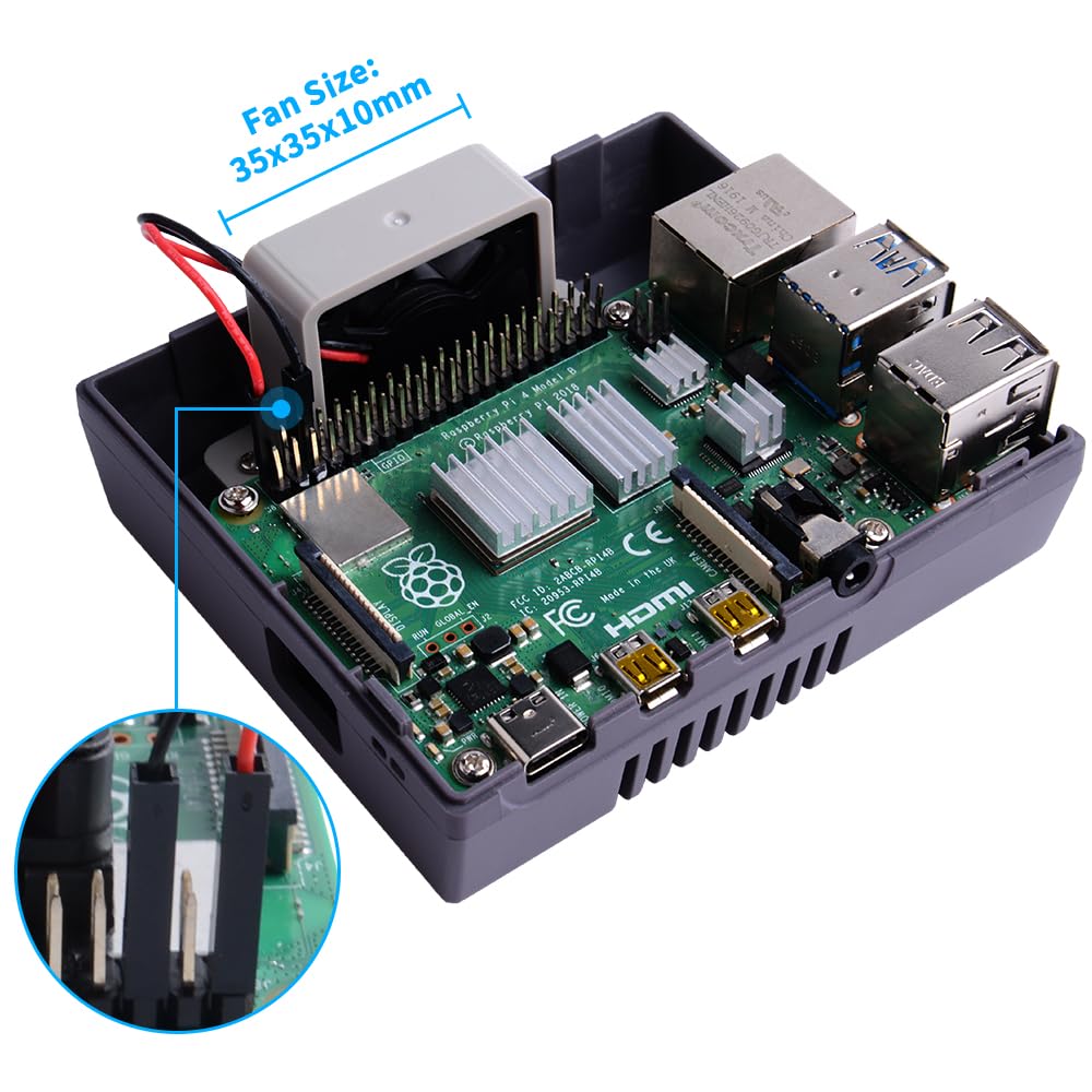 GeeekPi Case for Raspberry Pi 4, Pi 4 Case with Cooling Fan and Pi 4 Heatsink, Retro Gaming Game4Pi Case for Raspberry Pi 4 Model B/4B