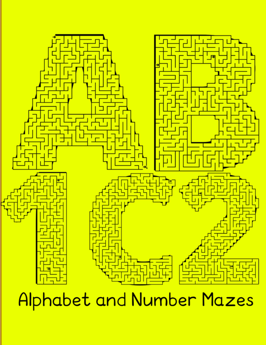 Easy Alphabet and Numbers Mazes For Younger Kids