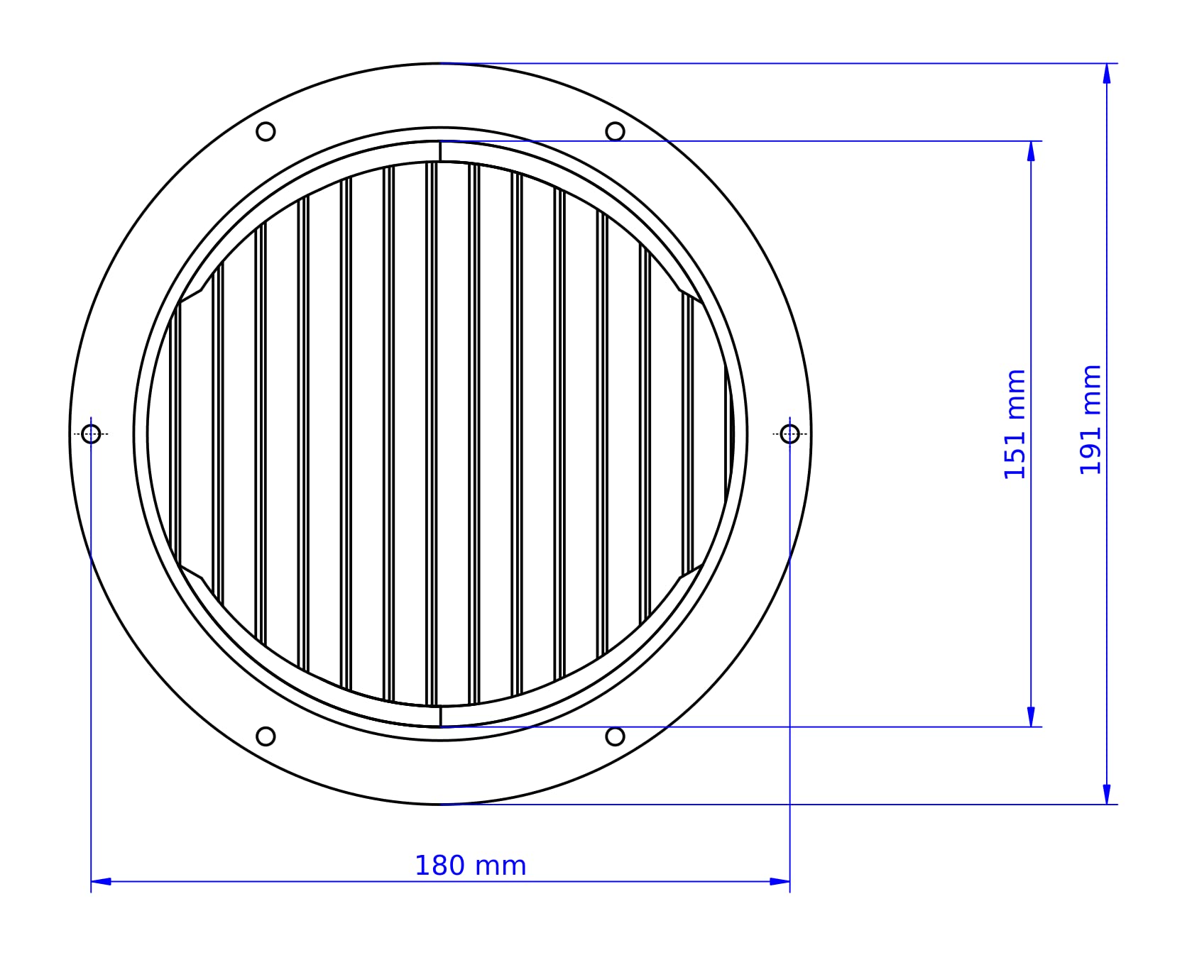 6-inch Tube Portable AC Air Conditioner Exhaust Hose Flange Wall Mount OUTDOOR - Omni-directional 6MNTOUT