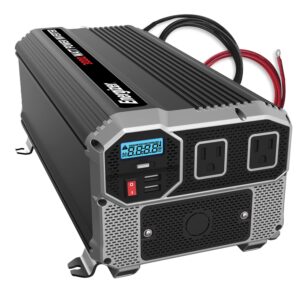 energizer 3000 watts power inverter modified sine wave car inverter, 12v to 110 volts, two ac outlets, two usb ports (2.4 amp) hardwire kit, battery cables included – etl approved under ul std 458