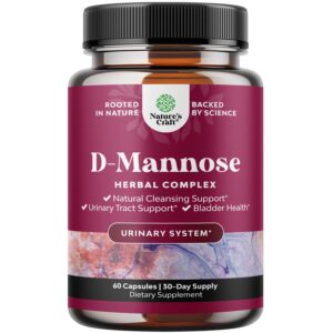 d mannose with cranberry extract capsules - d mannose capsules for kidney cleanse and urinary tract health for women - d-mannose 1000mg capsules per serving with hibiscus & dandelion (1 month)