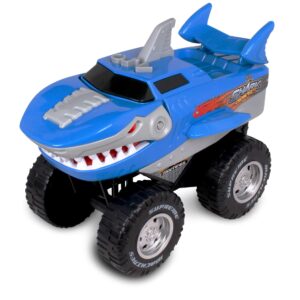 nkok supreme machines chompers - shark, has engine and stunt driving sounds, let’s you rock out to music, has working lights and sounds, for ages 3 and up